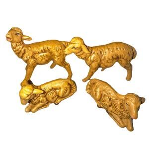 4 Fontanini Heirloom Italy Depose 5" Scale Nativity Lamb Sheep Standing Laying